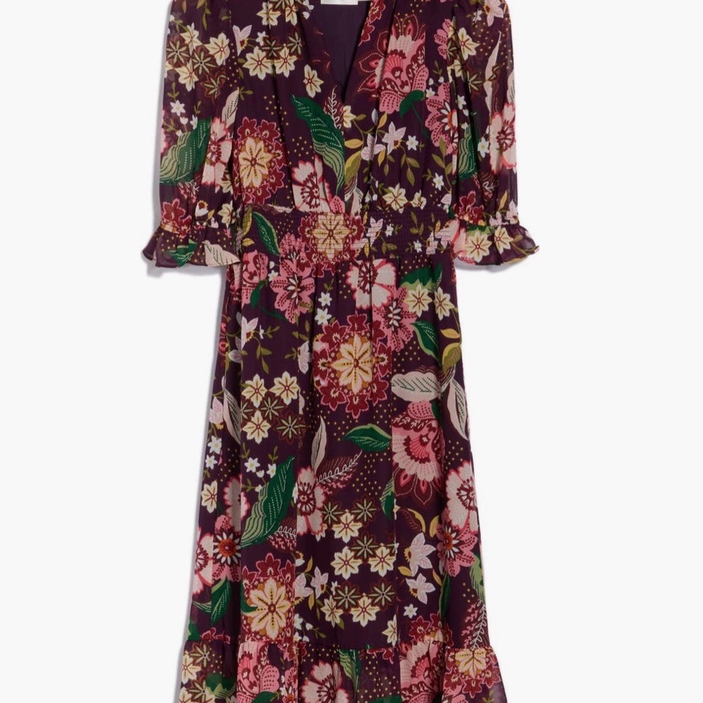 ELIZA J Floral Midi Long Sleeve Dress - Multicolor. Women’s Size 4 - Picture 3 of 9